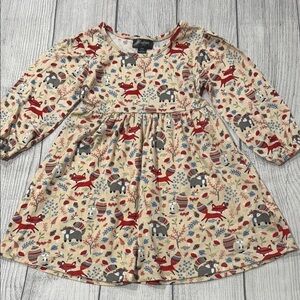 Picapino Baby Girls Cream Animal Print Dress